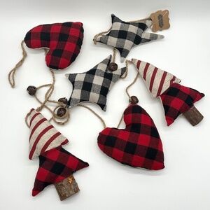 Mud Pie Christmas Garland Trees Hearts Stars Stripes & Buffalo Checks